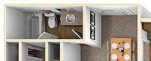 3D floorplan 3bed windridge townhomes 3 bedroom
